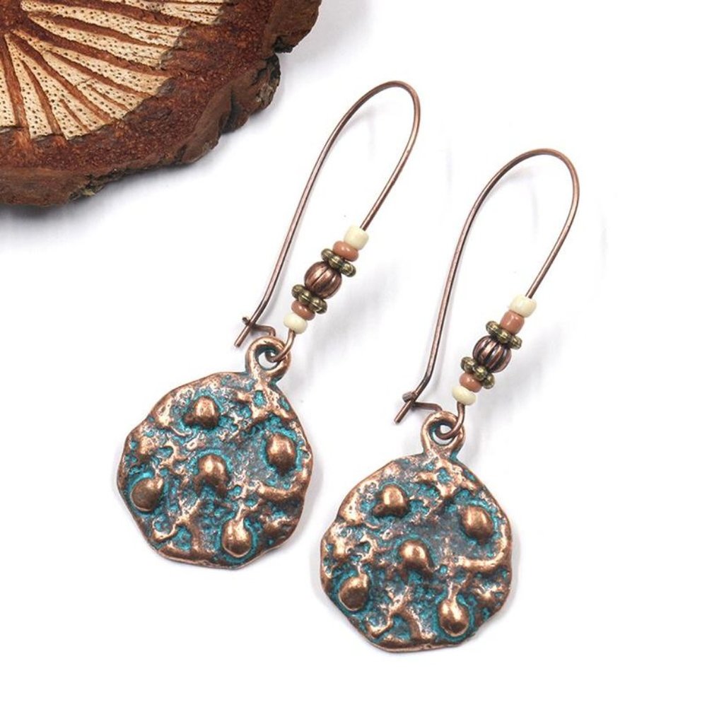 Copper and turquoise earrings
